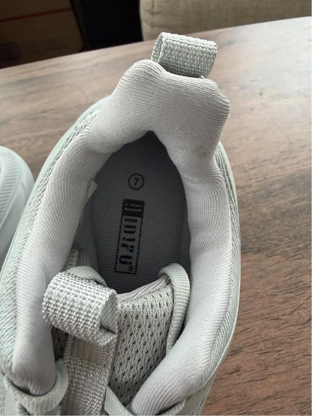White Athletic Trainer Sneakers with Grey Accents